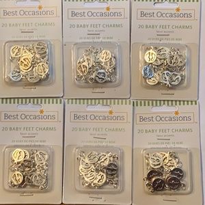 Bundle of 6 packs of baby feet charms. Great addition to shower favor or decor